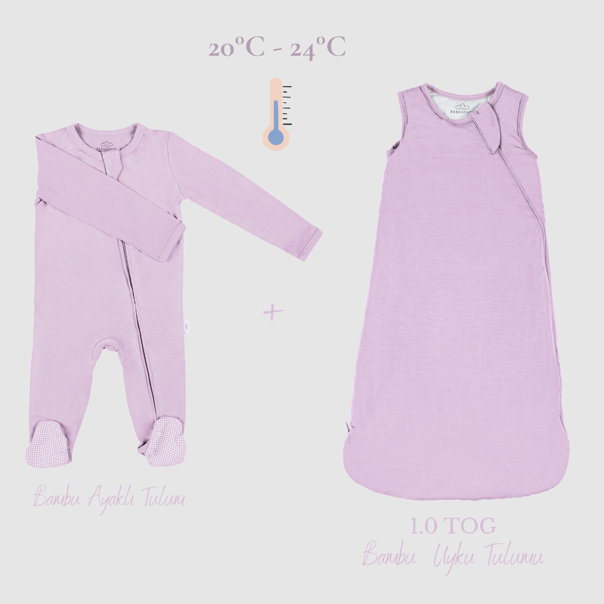 Organik Bambu 1.0 TOG Uyku Tulumu + Ayaklı Tulum Seti | 20–24°C