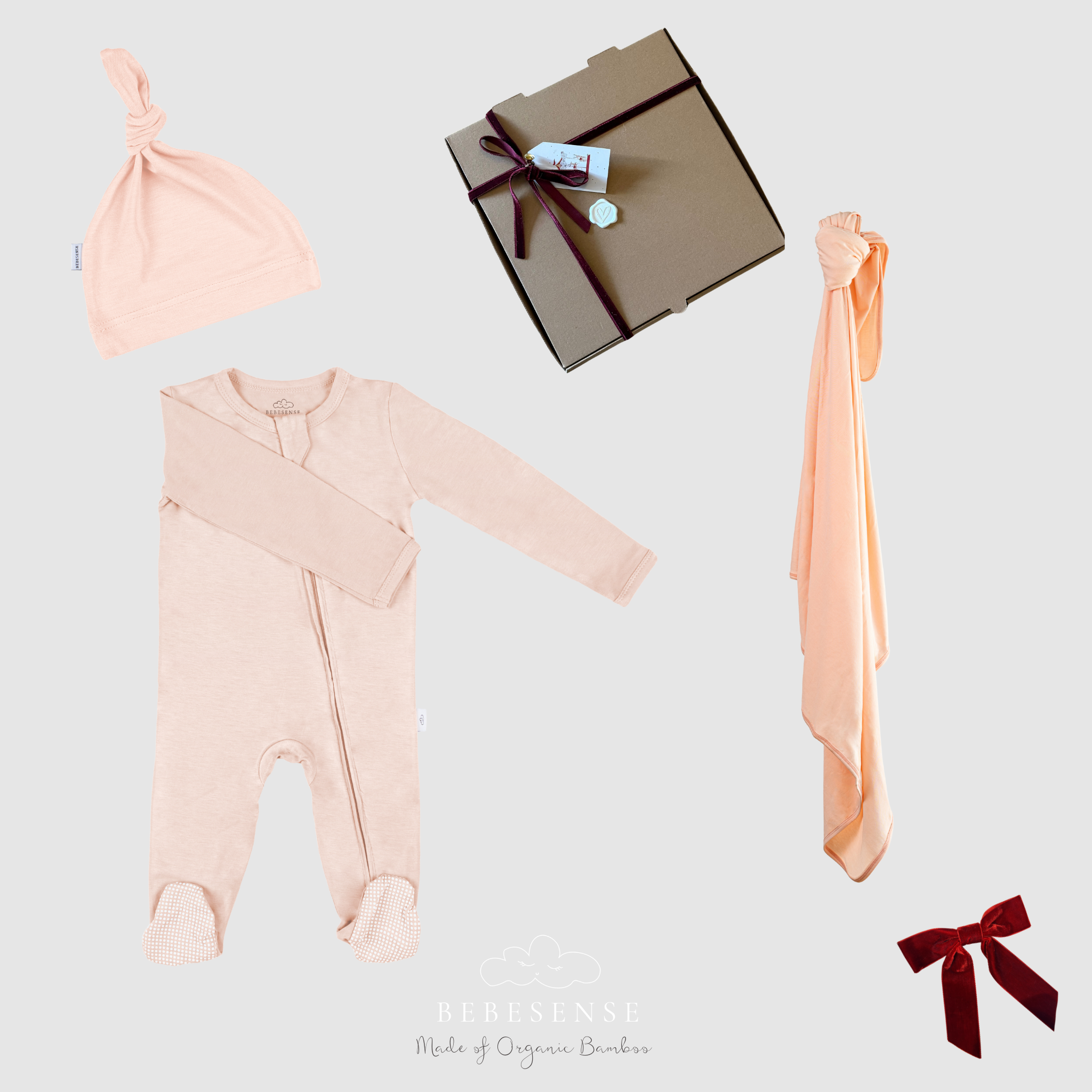 Bambu Yenidoğan Seti - Peach Whisper